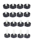 Adjustable Threaded Table Foot Leveling Glides For Desks And Furniture, 30mm Base, 10 Pcs M8 varying sizes, black base
