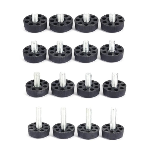 Adjustable Threaded Table Foot Leveling Glides For Desks And Furniture, 30mm Base, 10 Pcs M8 varying sizes, black base