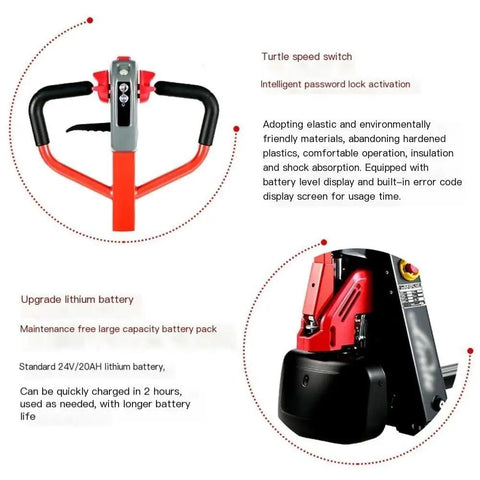 Heavy Duty Full Electric Pallet Jack Truck With Lithium Battery Power For Warehouse Loading And Supermarket Moving Handles 3300 Pound Loads Like A Boss