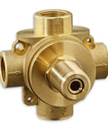 Brass 3 Way Diverter Rough In Valve With Independent Outlets Half Inch NPT Connections Beefy Heavy Duty Plumbing Fitting