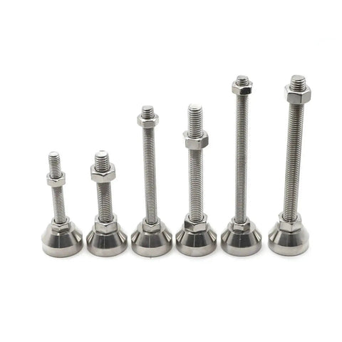 Shake Off Those Floor Wobbles Fast With Heavy Duty Adjustable Leveling Feet Cups 30Mm 304 Stainless Steel Lock Securely For Top Shelf Stability Breeze To Swap In Four Pack Ready - assorted stainless steel leveling feet.