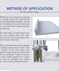 Method of application for 45 Degree Stone Mitre Clamp For Granite And Marble Countertops Pro Grade Countertop Seam Splicing Fixture