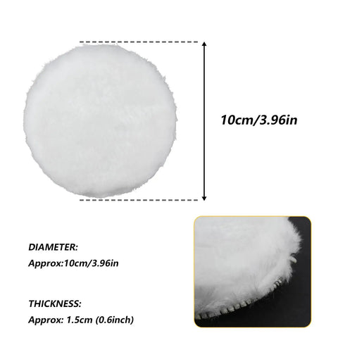 Six Piece 4 Inch Wool Buffing Pads For Drill Polishing And Waxing Pro Grade Car Detailing And Home Projects top view