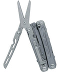 Fortitude BF 206 17 In 1 Stainless Steel EDC Multi Tool Pocket Knife With Nylon Sheath, unfolded, showing scissors