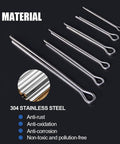 All In One 340 Piece Six Sizes 304 Stainless Steel Cotter Pin Clip Assortment Kit For Automotive Mechanics Car Garage
