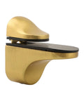 Wall Mounted Shelf Bracket Adjustable Zinc Alloy Clamp Fits 3 to 22mm Glass Or Wood Shelves Gold Finish, side view