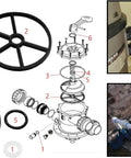 DIY Friendly Easy Install Pool Pump Seal Kit With Spider Gasket And O Ring Set SP0710 SPX0710CA Diverter Valve Vari Flo XL Valve Compatible With Hayward Sand Filter Replacement Parts with install diagram and parts