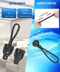 Built Tough Outdoor Roller Shade Bungee Kit With End Caps and Stretchable Black Tie Downs, Weatherproof, UV Resistant