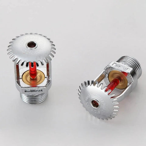 Top Shelf Five Pack Brass Fire Sprinkler Heads Pendent Type Quick Response Thermal Glass Bulb 68 Degree with NPT threads.
