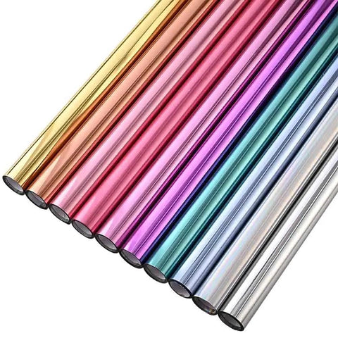 Two Pack 10 Yard Flower Wrapping Paper 22.83 Inch Waterproof Metallic Floral Bouquet Paper For Wedding Vibes Birthday DIY Gift