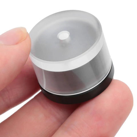 Close Drum Tool For Watch Repair Precision Closing Press, compact size in hand, showing split-design and plastic material.