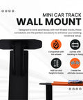 Hot Wheels Wall Track Connectors For Toy Racetracks Create Elevated Ramp Racing On Walls Compatible With Hot Wheels Tracks 10 Pack Black Made In USA Easy To Install And Stoke Kids Imagination, showing wall-mounted track connector.