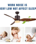 Dope Indoor 46 Inch Ceiling Fan With Three Reversible Wooden Brown Blades And Frosted Glass Light for quiet indoor atmosphere