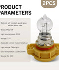 Fog Light Bulbs 12V 24W 3500K Warm White Ultra Bright Quartz Glass Shock Proof Daytime Running Light