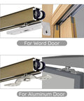 Soft Close Pocket Door Slide Hardware And Track Set For Barn Doors With Heavy Duty Hanger And Bilateral Four Wheel Dual Damping 47 Inch Track Single Door Load Rating Up To 143 Lbs Space Saving Slider System, hardware for wood and aluminum doors