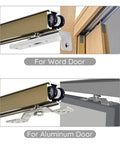 Soft Close Barn Door Slide Hardware Set With 59 Inch Track for wood and aluminum doors, top view.