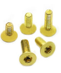 Brass Dlat Hex Socket Countersunk Head Bolts Set M3 To M8, 30mm Length, 2-5 Pieces, Metric Threads 0.5 0.7 0.8 1.0 1.25, Great For Woodworking, Metalworking And DIY Projects. Brass countersunk socket bolts shown in assorted sizes