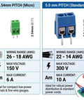Heavy Duty 152 Pcs PCB Screw Terminal Block Kit With 2.54Mm And 5.0Mm Pitch multi pin connectors showcased side by side.