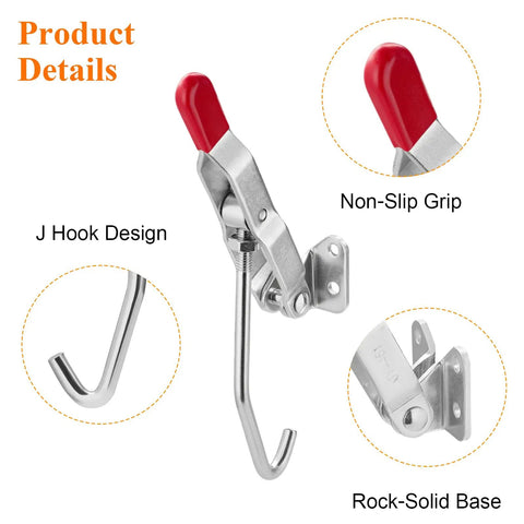 Heavy Duty J Hook Toggle Clamps 451 Type Bring Home Badass 330 Pound Locking Power Made From Rust Resistant Steel Non-Slip Grip