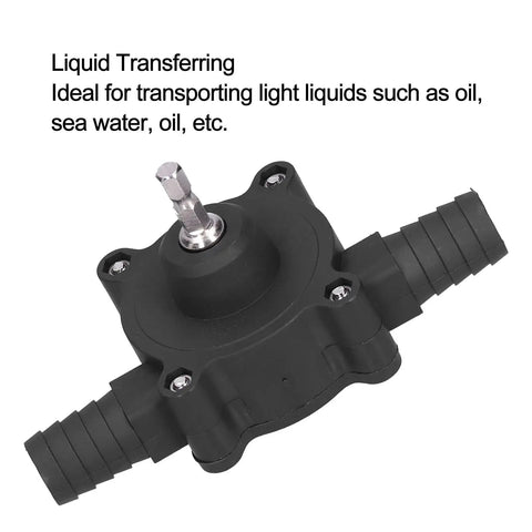 Heavy Duty Electric Drill Oil Pump For Fast Water Transfer Self Priming High Capacity Fluid Siphon Tool detail view showing connector and material.