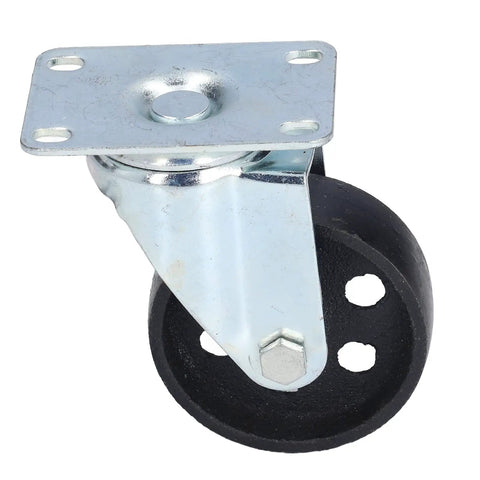 Tough As Nails Twin Bearing Swivel Caster Wheel Built Solid With Cast Iron For smooth rolling cart and warehouse tasks.