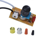 Smooth Rotary Dimmer Switch With Knob For 200 Watt Bulbs, 120 Volt Manual Control Replacement For Led Halogen And Incandescent Lights No Sweat Install For Indoor And Outdoor Settings showing circuit board and various knob caps.