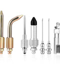 7 Piece Grease Gun Accessory Kit With 2 Grease Nozzles, 1 Needle Tip Dispenser, Rubber Joint, Straight Nozzle, Elbow Adapter