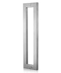 24 Inch Solid Stainless Steel Push Pull Door Handle Kit With Heavy Duty 304 Standoffs Brushed Finish For Barn And Glass Doors Easy Grip Tough As Nails Build High Endurance Construction Includes Four SUS304 Hex Socket Screws on a brushed stainless pull handle
