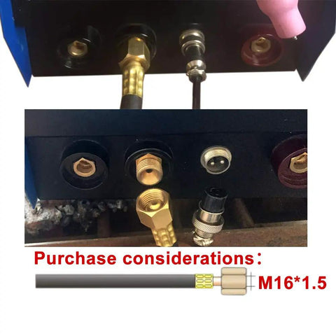 Connectors and sockets for Air Cooled TIG Welding Torch With 13 Ft Cable 150A DC And 120A AC M16 Connector Two Pin Socket