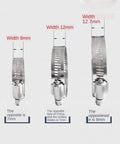 10 Pcs 304 Stainless Steel Adjustable Hose Clamps Set For Automotive And Industrial Use shown in various widths.