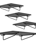 Heavy Duty Black Pegboard Shelf Holders For Thin Metal Walls Four Pack Storage Rack Eight By Sixteen Inch Display Hooks Tough As Nails Garage Organization System Is A Real Winner, featuring four sturdy shelves.