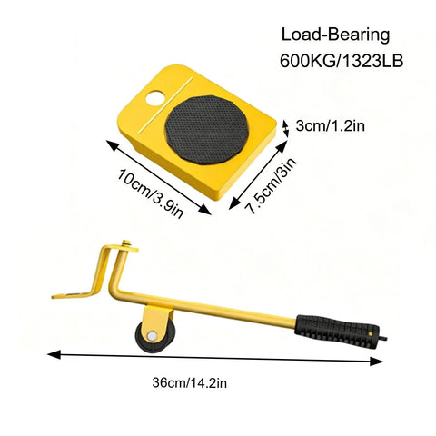 Heavy Hauling Setup Features 360 Degree Swivel Casters And Shock Absorbing Silent Rollers To Move Bulky Appliances Through Tight Garage Spaces Like A Smooth Operator Daily, yellow load-bearing tool.