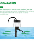 Flow Switch With Tee For Goldline Salt Systems Including AquaRite ProLogic AquaLogic Mineral Springs MS10 MS11 Swimpure And AquaPlus installed in water flow direction