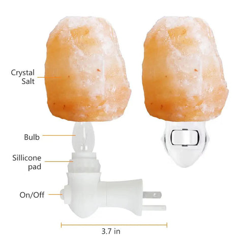 Himalayan Salt Lamp Night Light Plug In With 360 Degree Rotatable Wall Plug And Extra Replacement Bulbs Handcrafted Pink Crystal Rock