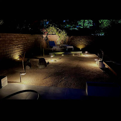 Illuminated garden path with Dope Ultra Bright Solar Path Lights Outdoor 300 Lumens 2 In 1 Warm White And Daylight Color Modes Waterproof LED Lights