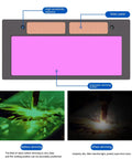 Solar Powered Auto Darkening Welding Helmet With 180 Degree Adjustable Shield LCD Lens Clear View Grinding Hood diagram