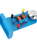 Blue Hands On Electromagnet Experiment Kit For Physics Class And Home School Projects Electric Bell Demonstration Tool on white background