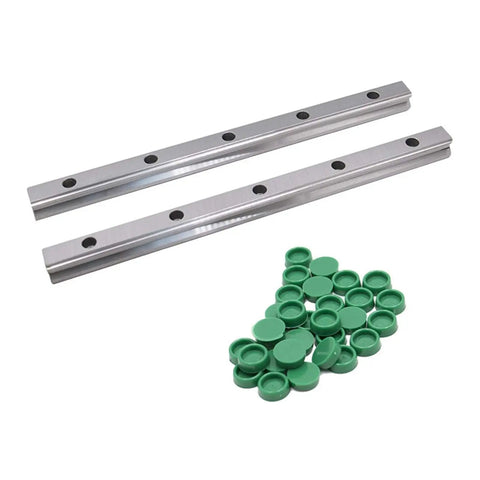 Beefed Up Linear Guide Rail Set For CNC Machines And 3D Printers With HGH15CA HGW15CA Slider Type Stainless Steel Precision Rails 200 To 1400mm Length, two rails with green caps