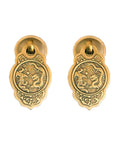 Chinese Style Vintage Brass Drawer Pulls Set Of 2 With Antique Bronze Finish shown with intricate dragon design