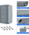 All Weather IP66 Waterproof Junction Box Built Heavy Duty From Durable ABS Plastic Outdoor Wiring Enclosure In Grey For Tough Weather Fits 20mm Cable Gland Weatherproof DIY Electrical Project Box 100 Pack, grey ABS, screws, rubber grommet