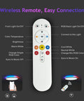 Lit RGB Ceiling Light With Music Sync Remote Control Alexa WiFi And Tuya App 14 Inch Dimmable Flush Mount LED Fixture remote control.