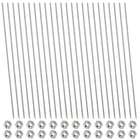 Beaded Garden Stake Craft Kit With 24 Stainless Steel Threaded Rods 12 Inch Long 8 32 Thread Includes Nuts High Precision Threads
