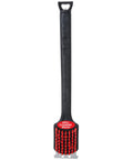 Grill Cleaning Brush With Nylon Bristles And Scraper, Heavy Duty BBQ Grill Cleaner Tool With Rubber Handle And Bottle Opener, 17 Inch