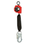 Self Retracting Lifeline Rebel 6-Foot Web With Steel Snap Hook No Top Connector Black Red for Industrial Fall Protection