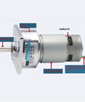 775 Series DC Gear Motor Rolling Smooth And Cranking Hard 12V To 24V Specs Fuel 35W Of Badass Torque with detailed components view.