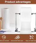 Heavy Duty Bubble Wrap Roll Dispenser Tabletop Packing Station Manual Foam Cushion Holder For Shipping And Moving Supplies Galvanized Steel Stand with bubble wrap roll and box.