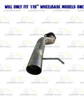Heavy Duty Stainless Steel Exhaust Pipe For Chevy Silverado 1500 And GMC Sierra 4.3L 4.8L 5.3L Engines With Free Hanger Clamps And Bolts Ready To Install. Angled 409 stainless exhaust pipe with hanger, for 119-inch wheelbase models.