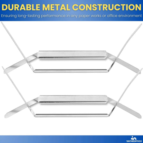 Metal Prong File Fasteners, 2 Inch Prongs, 2.75 Inch Center-To-Center, Pack Of 100, Silver Finish