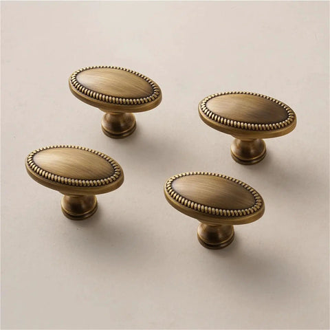 Premium Solid Brass Cabinet Handles French Vintage Style T Bar Drawer Knobs For Kitchen Cabinets And Bathroom Vanity set of four knobs