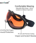 Over Glasses Laser Safety Goggles For 190nm To 550nm Wavelengths Including 355nm 405nm 450nm 473nm 532nm OD6 Blue Green Wraparound Protection Anti Scratches CE Certified, adjustable wide straps, orange tint.